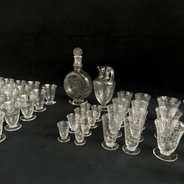 Baccarat 1930 - Service de 52 pièces cristal - modèle Michel Ange 1930 verres flutes carafe