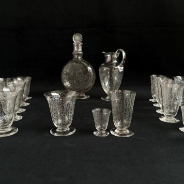 Baccarat 1930 - Service de 52 pièces cristal - modèle Michel Ange 1930 verres flutes carafe