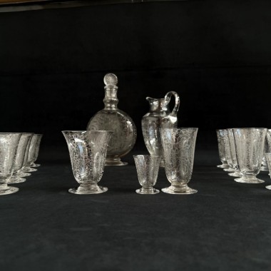 Baccarat 1930 - Service de 52 pièces cristal - modèle Michel Ange 1930 verres flutes carafe