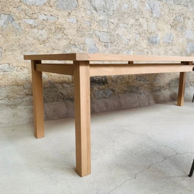 Grande table de salle à manger Design Vintage 10-12 personnes chêne massif 250x90 cm