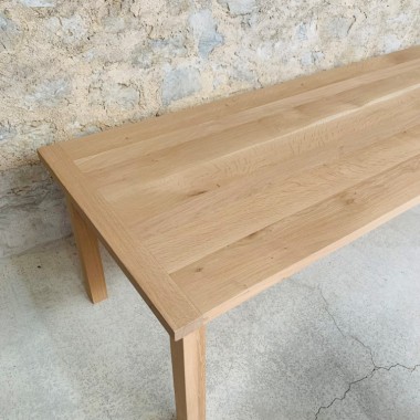 Grande table de salle à manger Design Vintage 10-12 personnes chêne massif 250x90 cm