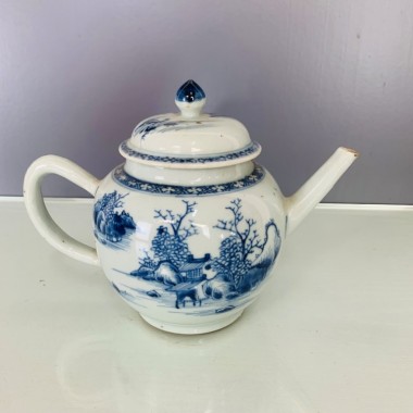 Yongzheng / Kangxi 18ème siècle - Théière en porcelaine de Chine bleu et blanc