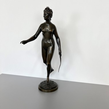 Sculpture Bronze - Diane Chasseresse Jean-Antoine Houdon (1741 – 1828) 19ème siècle