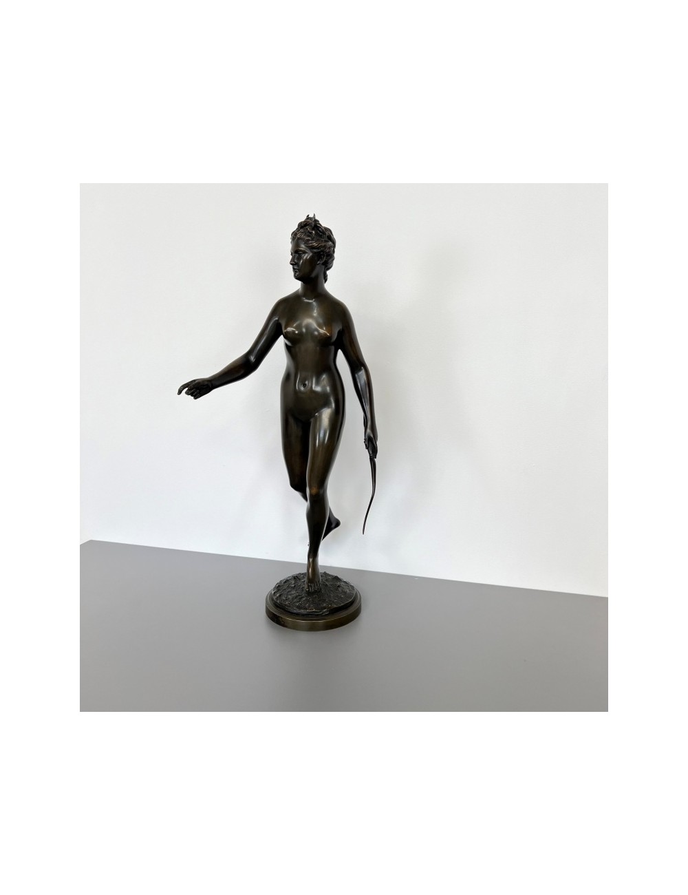 Sculpture Bronze - Diane Chasseresse Jean-Antoine Houdon (1741 – 1828) 19ème siècle