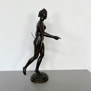 Sculpture Bronze - Diane Chasseresse Jean-Antoine Houdon (1741 – 1828) 19ème siècle